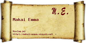 Makai Emma névjegykártya
