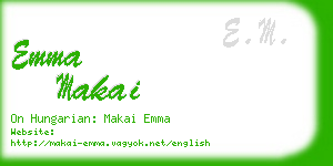 emma makai business card